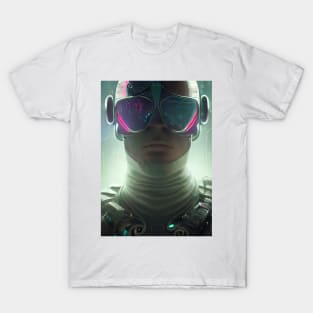 Portrait of a futuristic man with glasses. T-Shirt